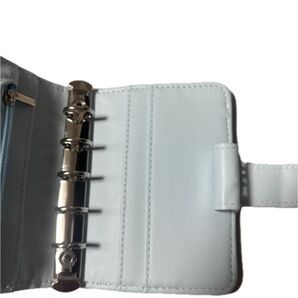 システム手帳 m5バインダー PUレザー 水色 財布併用型