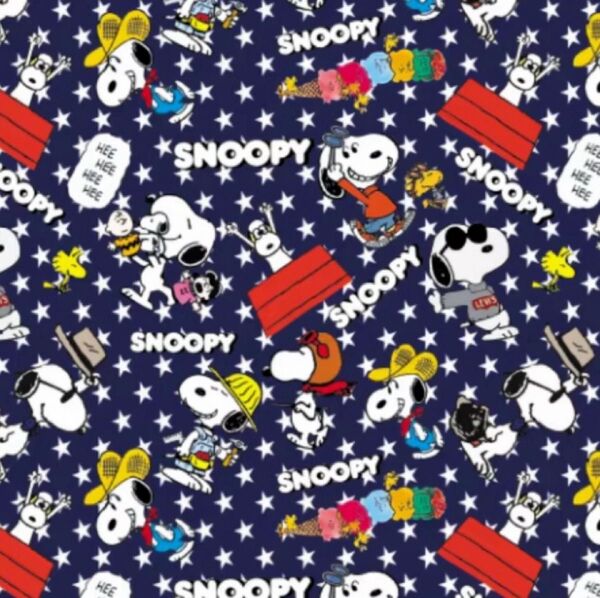 NEW!スヌーピープリント生地34 PEANUTS ハギレ ハンドメイド SNOOPY 約70×100cmサイズ