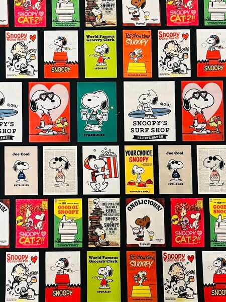 NEW!スヌーピー☆キャラクター大きめパネル生地③ 綿ポリ PEANUTS はぎれ