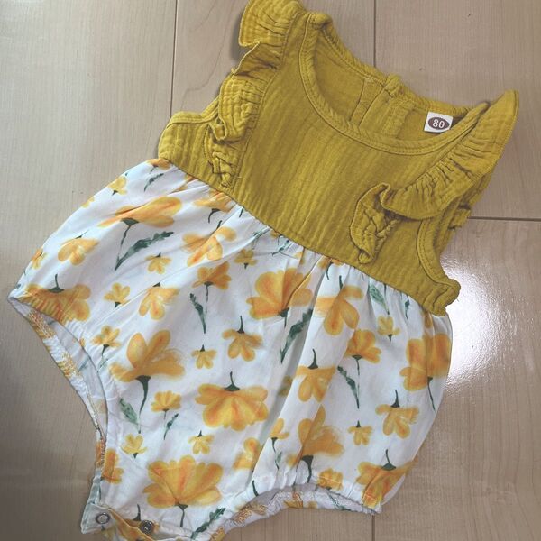 ベビー服 ロンパース 花柄 女の子 80
