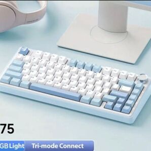 新品未開封 Aula F75 ゲーミングキーボード シーブルー ウッドアクシス