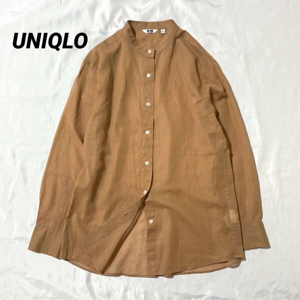 UNIQLO ユニクロ U シアーバンドカラーシャツ 長袖シャツ Sサイズ オーバーサイズ