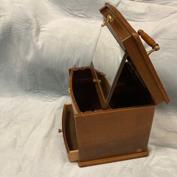 昭和レトロ アンティーク 木製メイクボックス