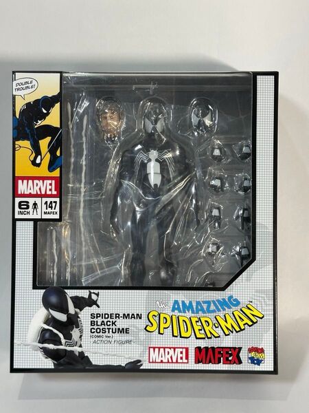 MAFEX マフェックス 147 SPIDER-MAN スパイダーマン ブラックコスチューム COMIC Ver. 中古 欠品あり