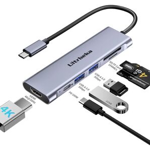 USB C ハブ 7in1 アダプタ100WPD充電4KノートPC/タブレット用 USBハブ
