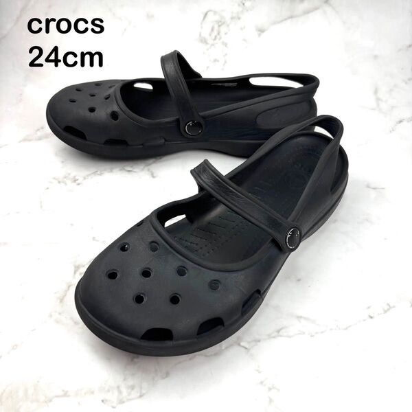 【大人気】crocs クロックス シャイナ 24 ブラック メリージェーン