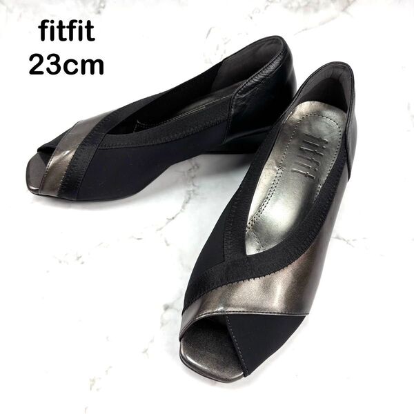 【美品】fitfit フィットフィット 23 パンプス コンフォート ブラック