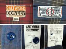 ■SALTWATER COWBOY ソルトウォーターカウボーイ/ Sunny / 褪色USED加工 / チェックシャツ size M / 日本製 / レッド × ブルー / トップス_画像3