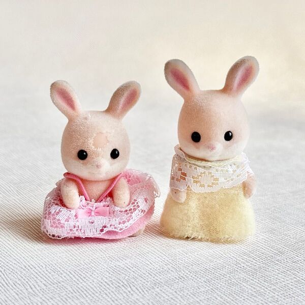 シルバニアファミリー ピンクウサギのふたごの赤ちゃん ピンクウサギのふたごちゃん ファンクラブ 特典 継続 希少 当時物 レア