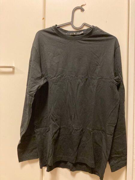ユニクロ +J スーピマコットンクルーネックT(長袖) カットソー ロンT ブラック系