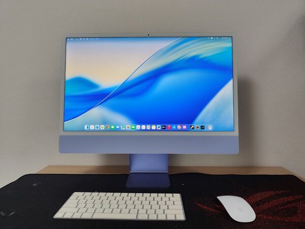【美品・完動品】iMac 24インチ (M1, 2021) パープル / 16GB / 256GB
