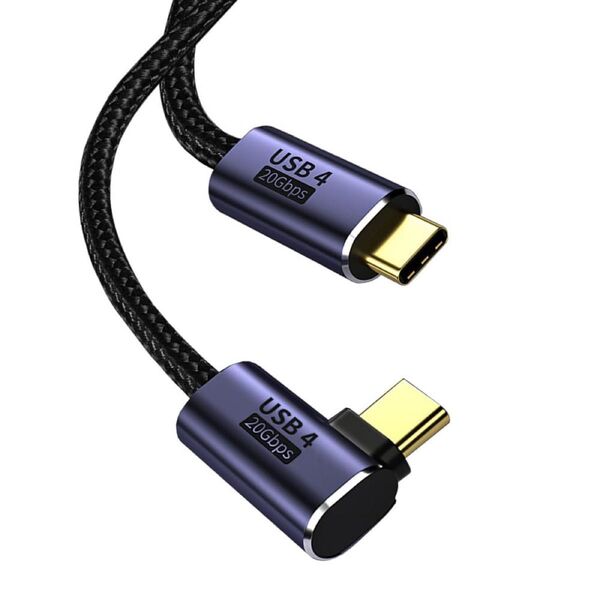 USB4 ケーブル L字 1M USB Type-C ケーブル ナイロン編み タイプC