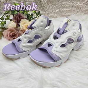 【新品未使用】Reebok リーボック インスタポンプフューリー ジップ サンダル スポーツサンダル 24cm パープル ホワイト