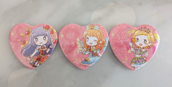 アイカツ 大衣装展 ひなき あかり スミレ ハート缶バッジ