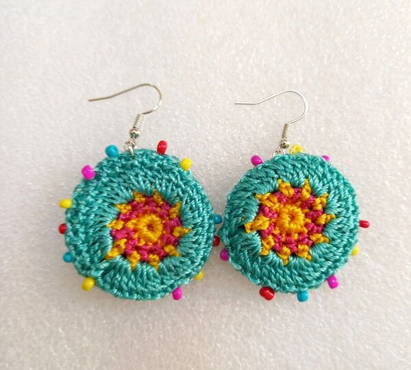 アジアン雑貨 ハンドメイド アクセサリー クロシェ ピアス