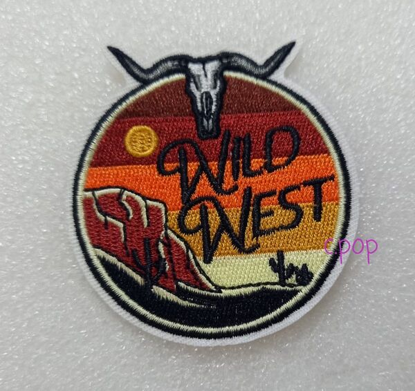 刺繍ワッペン Wild West アイロンパッチ 縫い付けDIY リメイク 輸入雑貨