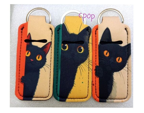 猫 チャーム 3点セット 黒猫