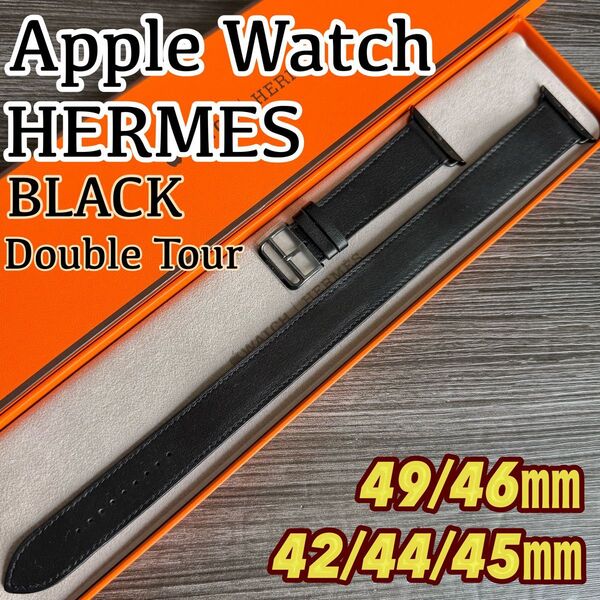 2603 45㎜ Apple Watch エルメス ブラック ドゥブルトゥール