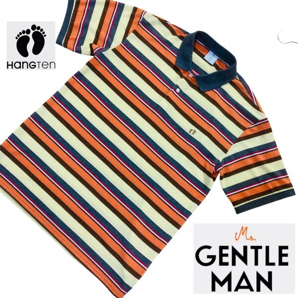 MISTERGENTLEMAN ×HANG TEN 半袖ボーダーピケポロシャツ/ミスタージェントルマン×ハンテン◎希少入手困難