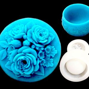 薔薇 器 カップ シリコンモールド シリコン型 バラ 花 キャンドル キャンドルモールド アロマストーン 石膏 型 立体 道具