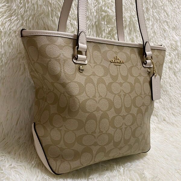 COACH コーチ シグネチャー PVC トートバッグ ショルダーバッグ シグネチャー