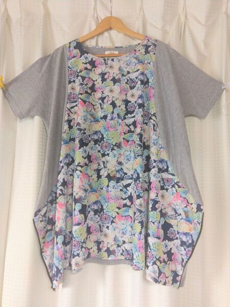 scolar デザインTシャツ トップス カットソー チュニック ボタニカル
