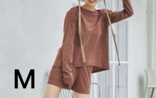 しまむら 田中里奈 mysa closet ラッシュガード トップス ショートパンツ 2点セット ブラウン Mサイズ