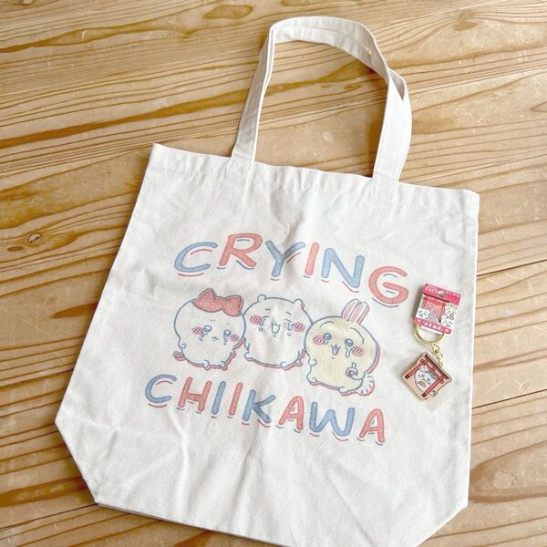ちいかわ トートバッグ レトロ印刷風 CRYING 京都限定 伏見稲荷キーホルダー