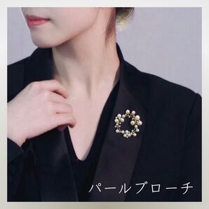 *新品* パール ブローチ コサージュ ストーン ゴールド 冠婚葬祭 164