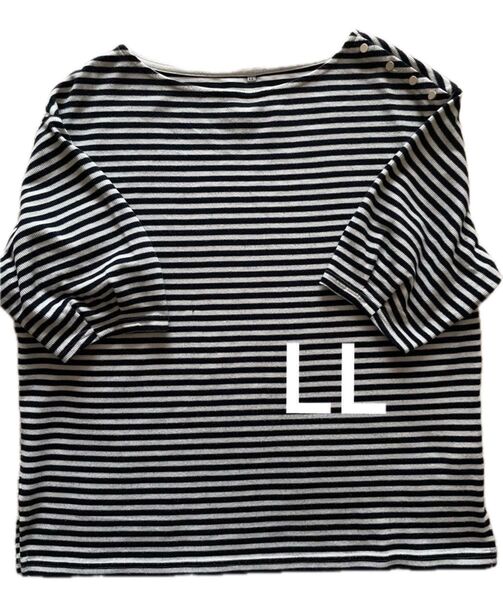 レディース トップス ボーダーカットソー CLOSSHI 五分袖 LL