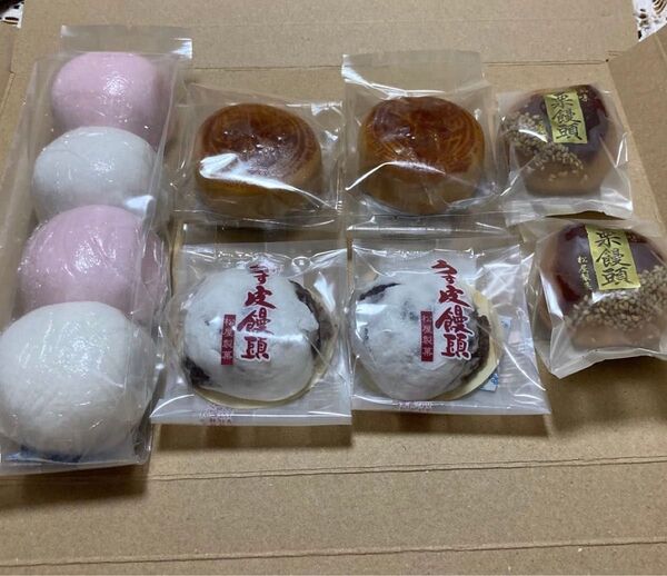 和菓子詰め合わせ 上用紅白饅頭4個 月餅饅頭2個 栗饅頭2個 薄皮饅頭2個