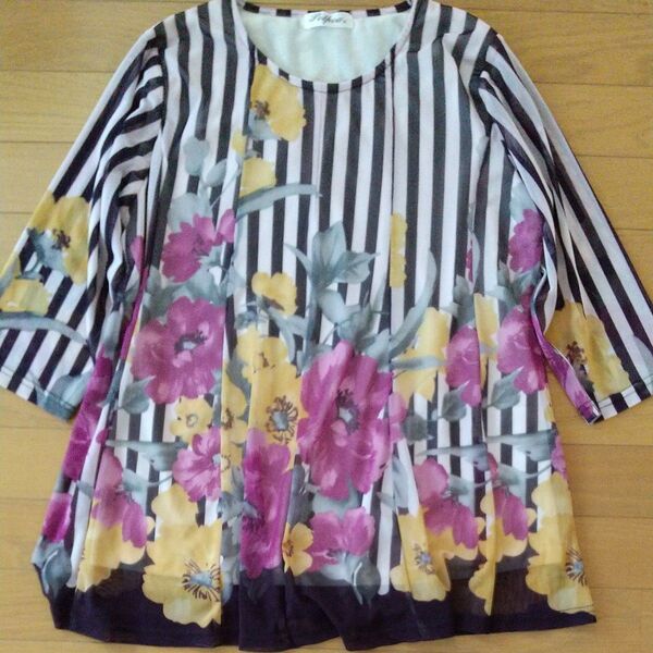 Poipoa トップス M〜L レディース ストライプ 花柄