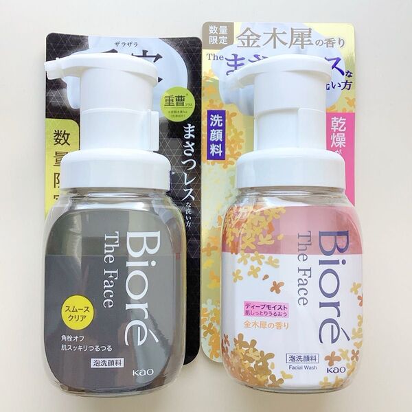 《残りわずか》Biore ビオレ ザフェイス 泡洗顔料 スムースクリア 数量限定 重曹プラス 金木犀