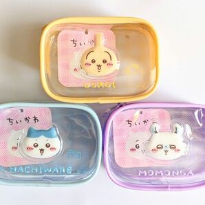 ちいかわ ぷっくりクリアミニポーチ うさぎ ハチワレ モモンガ 3種セット