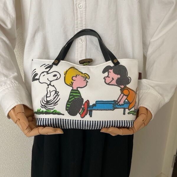 11.帆布生地 ミニトートバッグ ハンドメイド