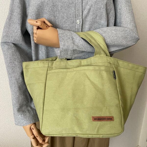 28.帆布生地 トートバッグ ハンドメイド