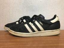 レア ビンテージ 96年製 UK別注 adidas アディダス campus キャンパス ヌバックレザー 黒x白 29.5cm ヴィンテージ オールドスニーカー_画像2