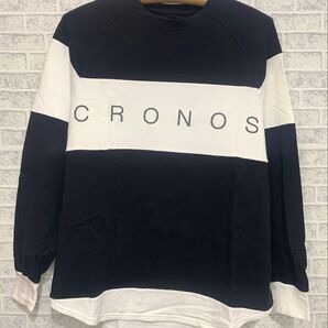CRONOS ロンT ブラック×ホワイト Mサイズ