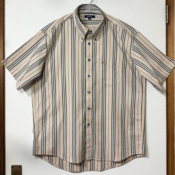 BURBERRY LONDON バーバリー 半袖 シャツ M ノバ ストライプ チェック