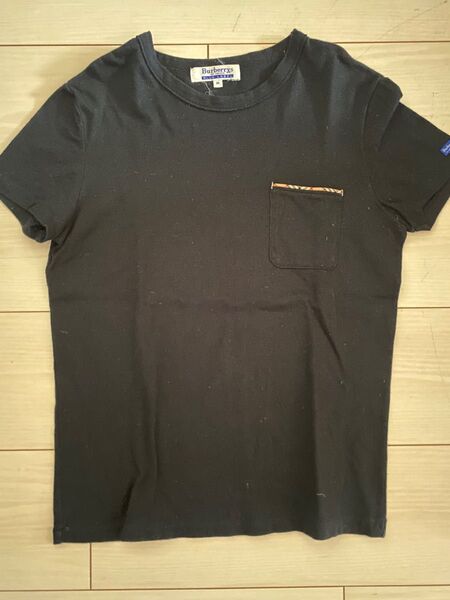 バーバリーブルーレーベル ブラック ちびTシャツ ミニT 半袖 M 黒 ノバチェック