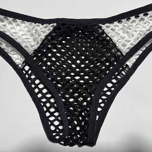 メンズビキニ メッシュ モノトーン 白黒 Mサイズ