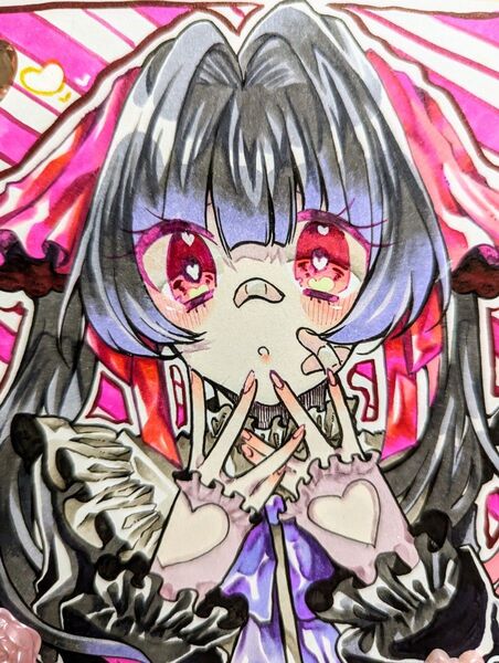 手描きイラスト オリジナル色紙 原画
