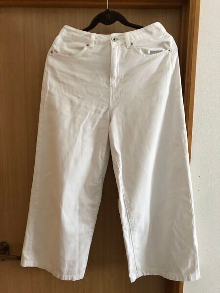 【クーポン使用で500円】ワイドパンツ パンツ ボトムス バギー ホワイト ジーンズ デニムパンツ 長ズボン S