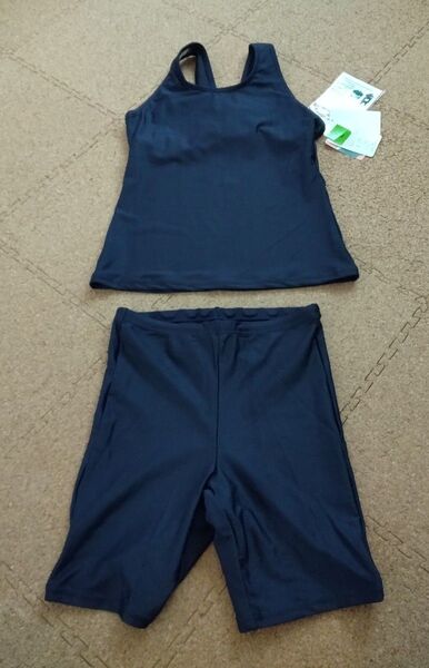 セパレート 濃紺 女子スクール水着 紺色 水着 女の子 ネイビー 上下セット 耐久撥水加工 学校 水着 子供大人 Lサイズ