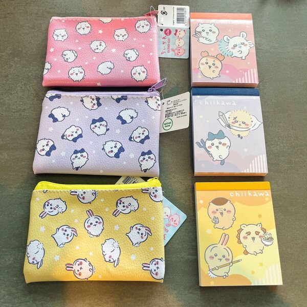 *【新品】ちいかわ ハチワレ ウサギ ポーチ3種 メモ帳3種*