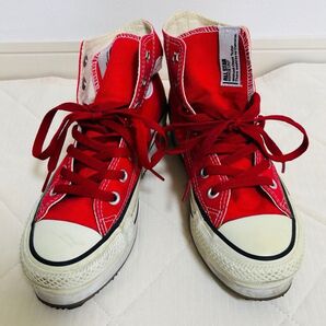 CONVERSE ALL STAR SHINYCRINKLE レッド ハイカット厚底スニーカー 23.5㎝