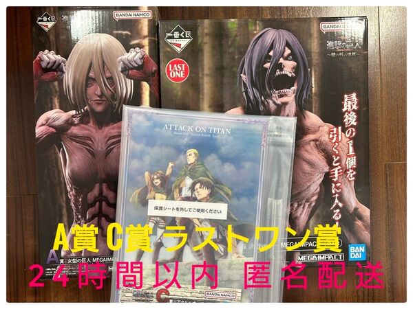 進撃の巨人 一番くじ 壁の外の世界 ラストワン A賞 C賞 フィギュア エレン 女型の巨人