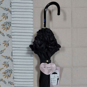 お値下げ m.petit by misako フリル付き折りたたみ傘 ブラック 未使用 しまむら 青木美沙子