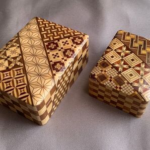*寄木細工 小物入れ 2個セット + おまけ