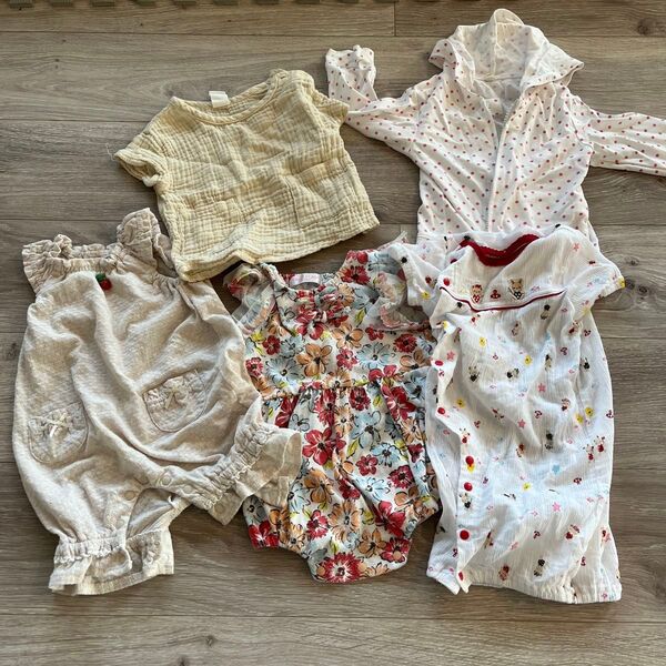 ベビー ロンパース カバーオール 70 女の子 半袖 まとめ売り 値下げ